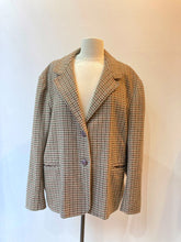 Charger l&#39;image dans la galerie, Veste pied de poule marron en laine
